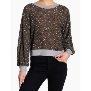 Leopard Print Crew Neck Sweater